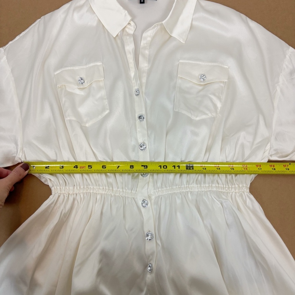 RETROFETE Olive Mini Dress in White Size S - Picture 12 of 14